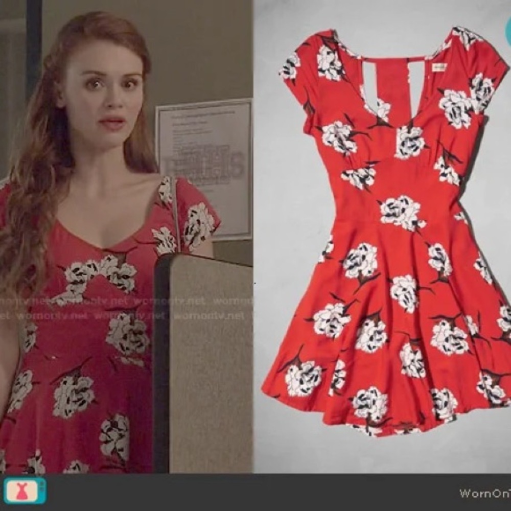 ASO Lydia Martin Teen Wolf Abercrombie Floral Cutout Dress